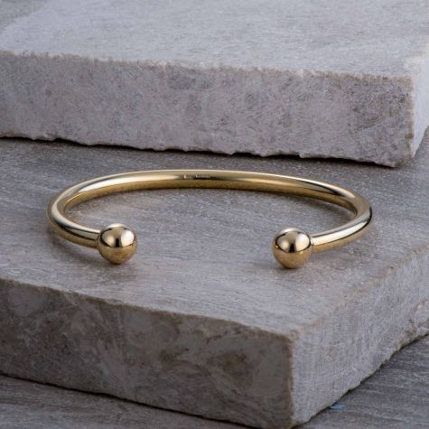 Solid 9ct Yellow Gold Ladies Torque Bangle – Heavy 22g - Pre owned