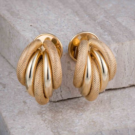 Preowned 9ct Gold Vintage Style Earrings – 26mm – 5.2g