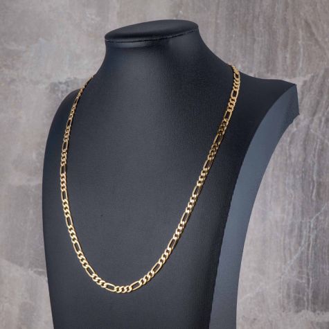 Heavy Solid 9ct Gold Figaro Chain Necklace 20” – 5mm Yellow Gold Chain 14g