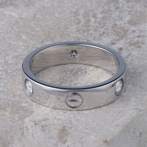Authentic Cartier LOVE Ring – 18ct Solid White Gold with Diamonds (Size 64 / UK V)
