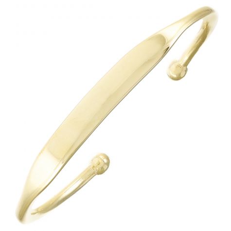 Solid 9ct Yellow Gold Identity Torque Bangle - 2.5mm - Babies
