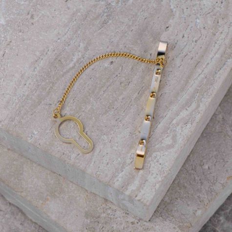 Solid 9ct Gold Luxury Tie Clip with Safety Chain - Preowned