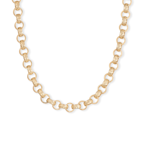 9ct Solid Gold Fully Ornate Patterned Belcher Chain - 8.5mm Wide - Lengths 20"- 30" (SIZE 2)