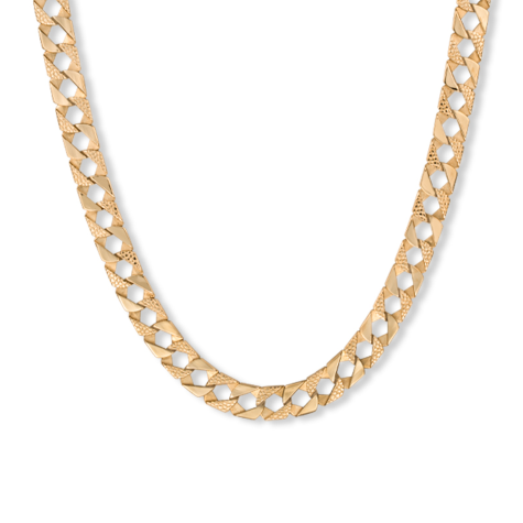 9ct Yellow Gold Solid Snake Pattern Square Curb Chain- 9mm - 30"- EX DISPLAY