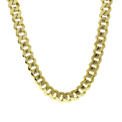 9ct Yellow Gold Classic Cuban Link Curb Chain 22&quot; - 18.5mm
