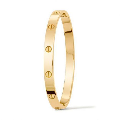 9ct Yellow Gold Solid Screw Bangle - 6mm - 6.5"  - Ladies