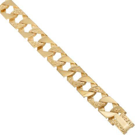 9ct Yellow Gold Solid Heavy Square Curb Chain - 16mm - 24"