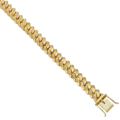 9ct Yellow Gold Classic Cuban Link Curb Chain - 28" - 11mm