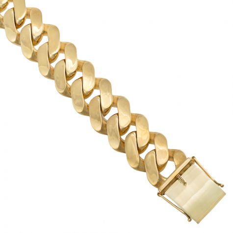 9ct Yellow Gold Classic Cuban Link Curb Chain - 24&quot; - 23mm