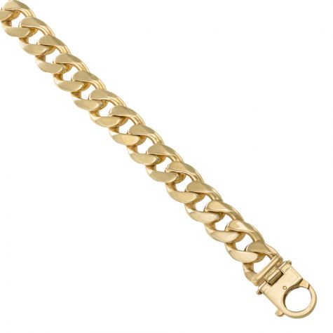 9ct Yellow Gold Heavy Bevelled Edge Curb Chain - 12 mm - 24"