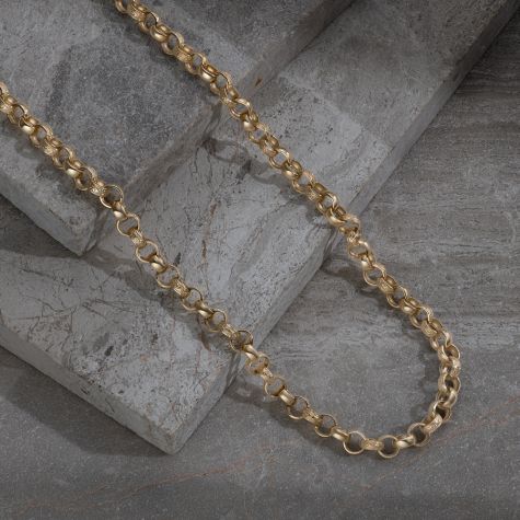 9ct Yellow Gold Heavy Solid Patterned Belcher Chain - 8mm - 14" - 16" - KIDS