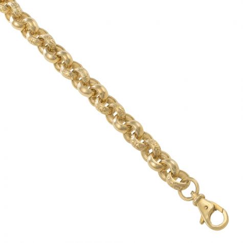 9ct Yellow Gold Heavy Ornate Patterned Belcher Chain -12.5mm- 30"