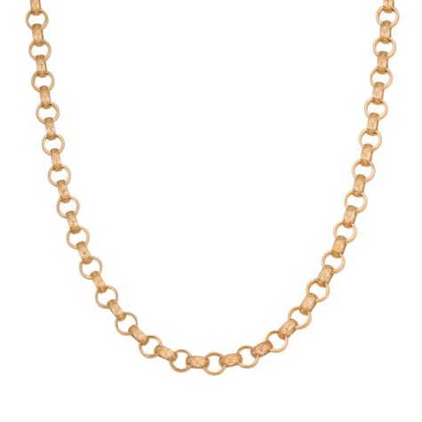 9ct Solid Gold Fully Ornate Patterned Belcher Chain - 7.5mm Wide, Lengths 22"- 30" (Size 1)