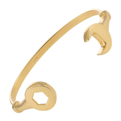 9ct Yellow gold Solid Polished Spanner Bangle - Babies