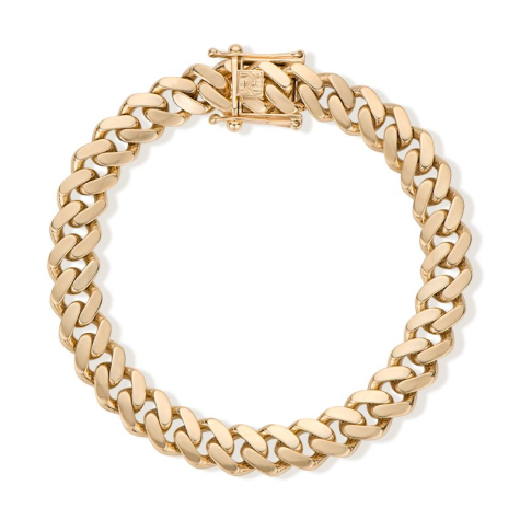 9ct Yellow Gold Semi-Solid Polished Cuban Bracelet- Size 2 - 9mm - 8.5"
