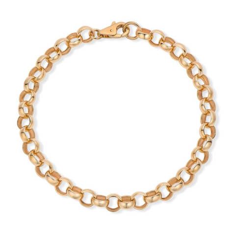 9ct Yellow Gold Solid Fully Polished Belcher Bracelet - 7.5mm - 8" (LADIES)