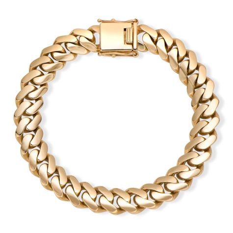9ct Yellow Gold Solid Heavy Cuban Bracelet - 11.5mm Wide, 4.5mm Thick, 8.75" - Gents (Size 3) Ex Display