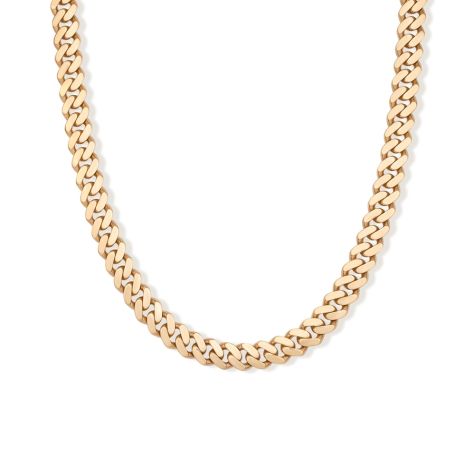 9ct Yellow Gold Semi-Solid Polished Cuban Chain - 7mm Wide - Size 1 - LENGTHS 22" - 30"