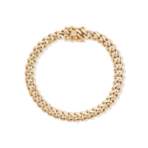 9ct Yellow Gold Semi-Solid Polished Cuban Bracelet Size 1- 7mm - 8.25"