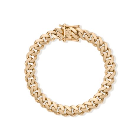 9ct Yellow Gold Semi-Solid Polished Cuban Bracelet- Size 2 - 9mm - 8.5"