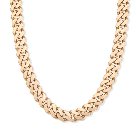 9ct Yellow Gold Semi Solid Cuban Chain - 4mm Thick, 10.5mm Wide - 30" (SIZE 3) Ex Display