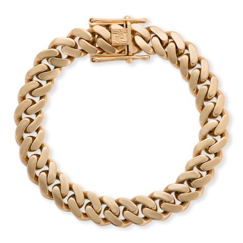 9ct Yellow Gold Semi-Solid Polished Cuban Bracelet - 11mm Wide, 4mm Thick, 8.5"- Gents (Size 3) Ex Display
