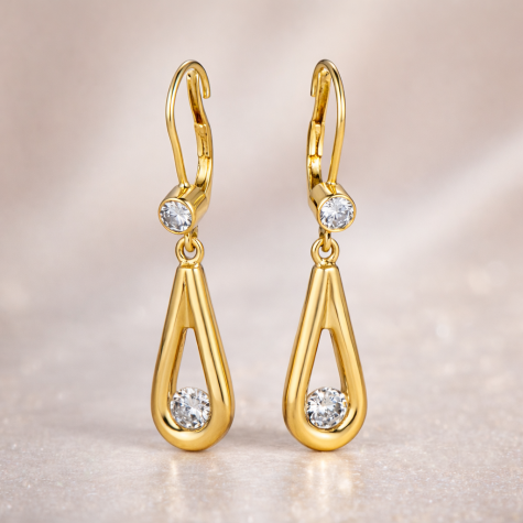 Gorgeous 18ct Gold 0.50ct Diamond Drop Earrings – British Hallmarked, 33mm