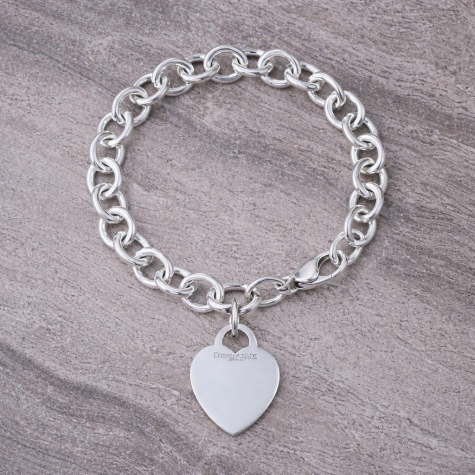 Authentic Tiffany & Co Heart Tag Bracelet – Sterling Silver – Ladies 7" – 34.5gr