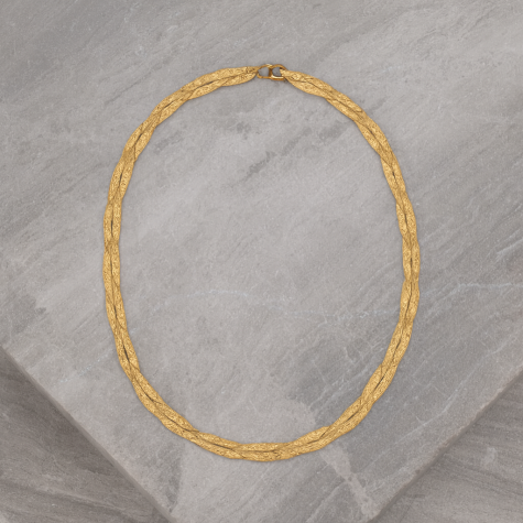 9ct Yellow Gold  Textured Twist Chain - 7mm - 16"