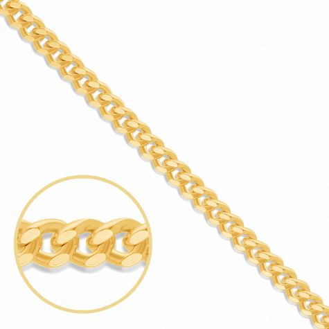 9ct Yellow Gold Italian Made Tight curb chain - 2.7mm 