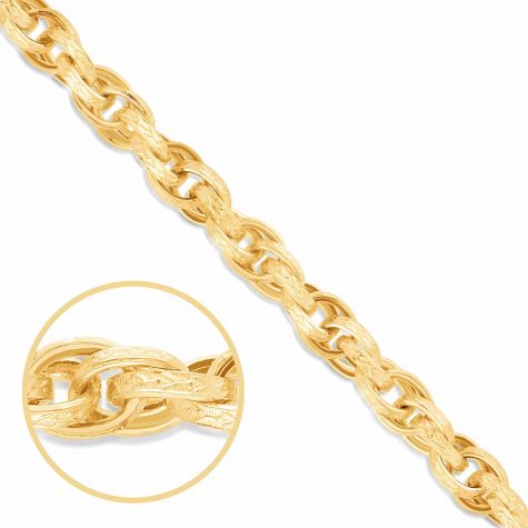 9ct Yellow Gold Semi-solid Prince of Wales Chain - 5.75mm
