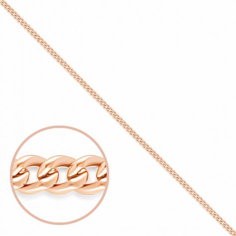 9ct Rose Gold Italian Made Fine Curb Chain - 1mm