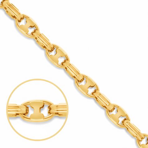 9ct Yellow Gold Semi Solid Italian Made Fancy Oval Link Chain - 5.5mm