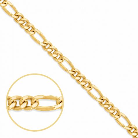 9ct Yellow Gold Solid Italian Made Extra Fine Figaro Chain - 1.2mm - Ladies