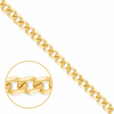 9ct Yellow Gold Solid Italian Made Tight Link Curb Chain - 2.2mm 