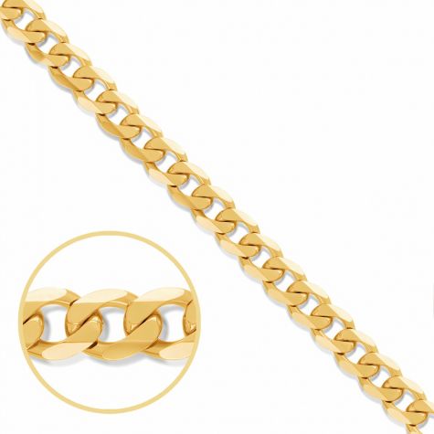 9ct Yellow Gold Solid Italian Made Classic Curb Chain - 4.5mm 