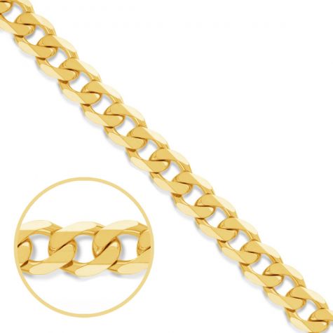 9ct Yellow Gold Large Solid Italian Made Classic Curb Chain - 5.3mm 
