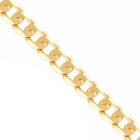 9ct Yellow Gold Solid Large Heavy Classic Curb Chain - 10.5mm