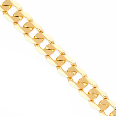 9ct Yellow Gold Solid Large Heavy Classic Curb Chain - 11.5mm