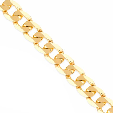9ct Yellow Gold Solid Large Heavy Classic Curb Chain - 11.5mm