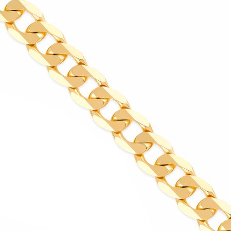 9ct Yellow Gold Solid Large Heavy Classic Curb Chain - 11.5mm