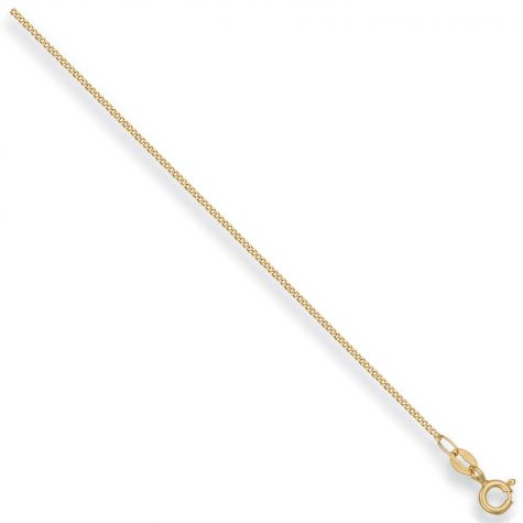 9ct Yellow Gold Italian Made Fine curb chain - 1mm  - 20"