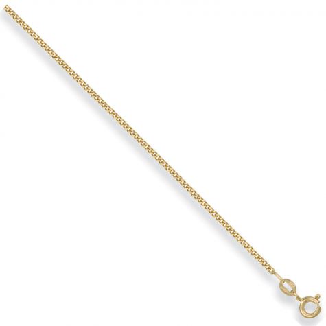 9ct Yellow Gold Italian Made Fine curb chain - 1.6mm - 16"-24"
