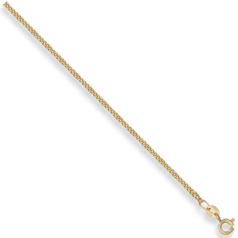 9ct Yellow Gold Italian Made Fine curb chain - 1.75mm  - 22"
