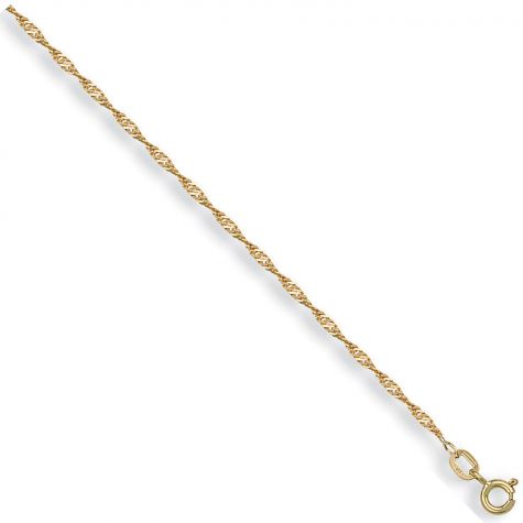 9ct Yellow Gold Fine Singapore Link Chain - 1.75mm - 16" - 24"