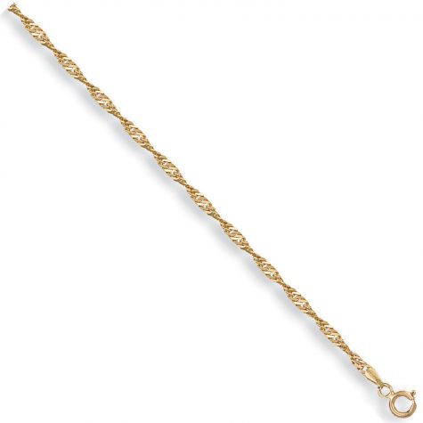 9ct Yellow Gold Singapore Link Chain - 2.25mm  - 22"