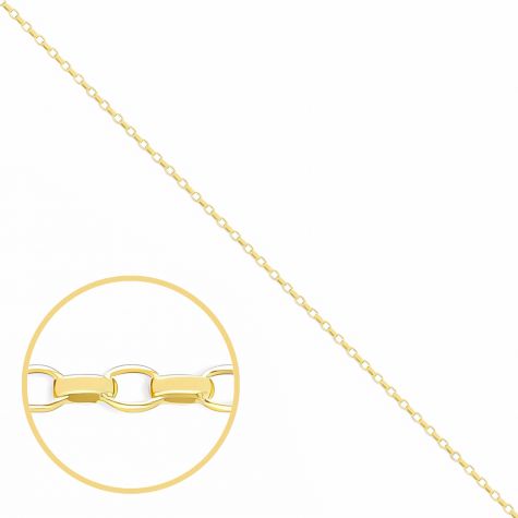 9ct Yellow Gold Solid Diamond Cut Oval Belcher Chain - 1.5mm