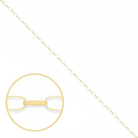 9ct Yellow Gold Solid Italian Made Oval Belcher Chain - 1.5mm - 18"