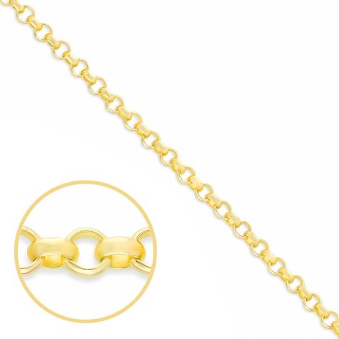 9ct Yellow Gold Solid Italian Made Round Belcher Chain  - 5.2mm
