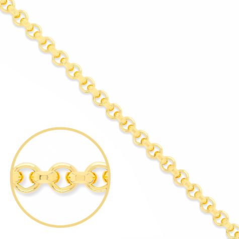 9ct Yellow Gold Solid Italian Round Polished Belcher Chain - 5.3mm